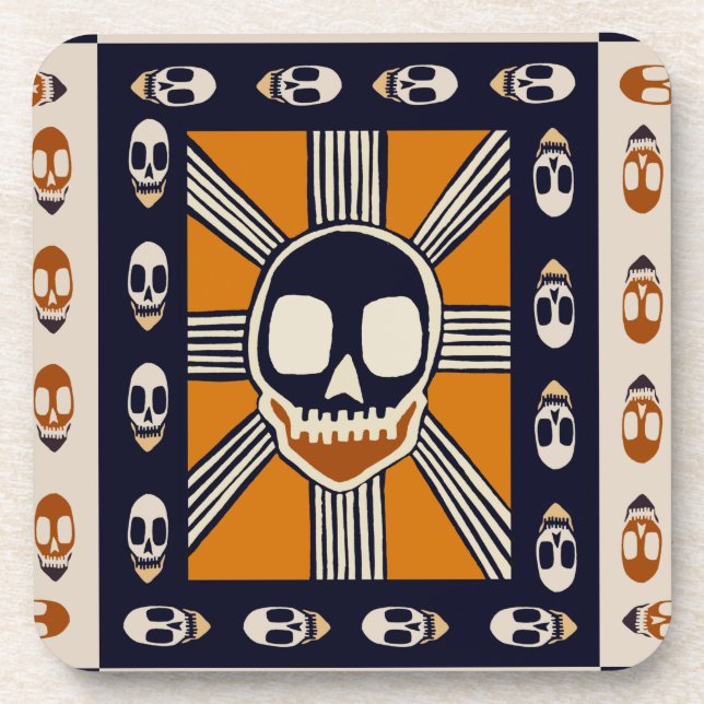 Scary Halloween Skulls Coaster (Front)