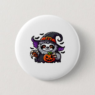 Scary Halloween Sloth Witch Hat Costume Spooky Sea 6 Cm Round Badge