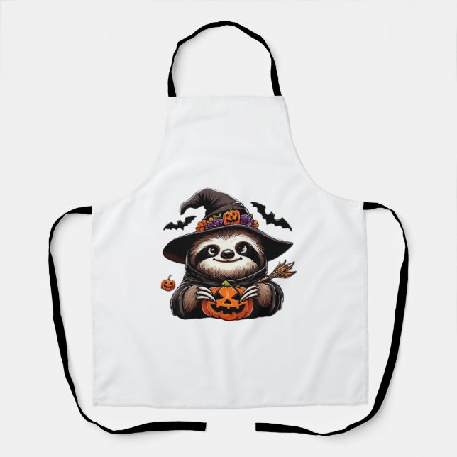Scary Halloween Sloth Witch Hat Costume Spooky Sea Apron (Front)