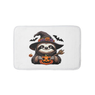Scary Halloween Sloth Witch Hat Costume Spooky Sea Bath Mat