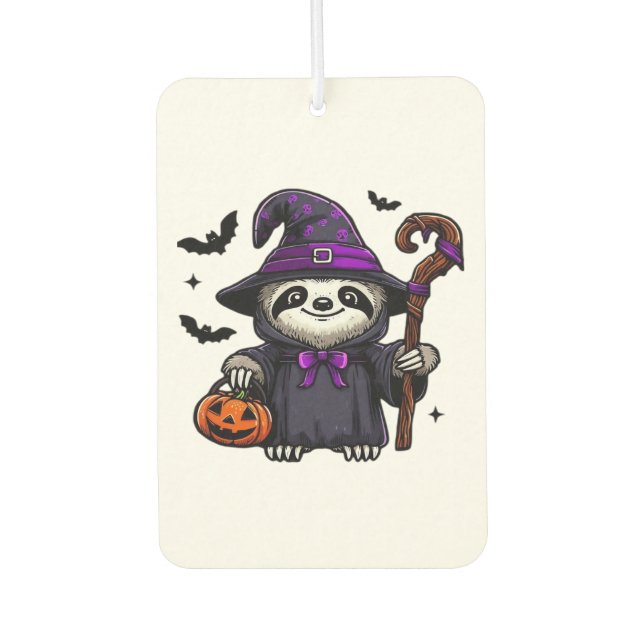 Scary Halloween Sloth Witch Hat Costume Spooky Sea Car Air Freshener (Front)