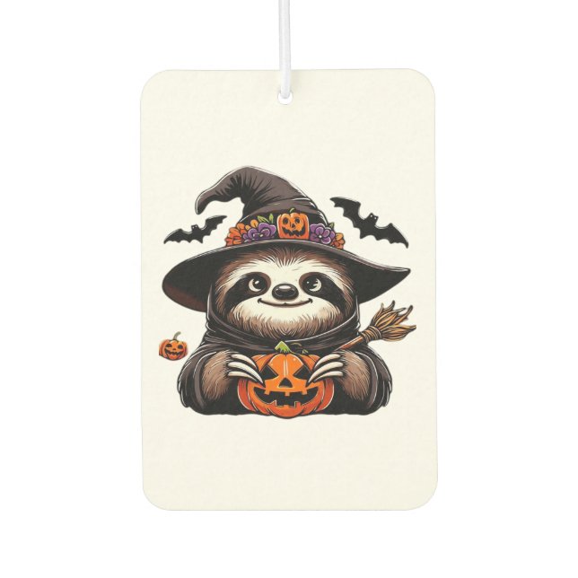 Scary Halloween Sloth Witch Hat Costume Spooky Sea Car Air Freshener (Front)