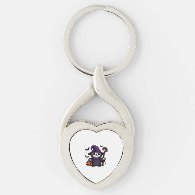 Scary Halloween Sloth Witch Hat Costume Spooky Sea Key Ring (Front)