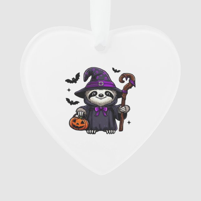 Scary Halloween Sloth Witch Hat Costume Spooky Sea Ornament (Front)