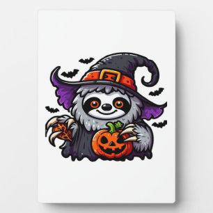 Scary Halloween Sloth Witch Hat Costume Spooky Sea Plaque
