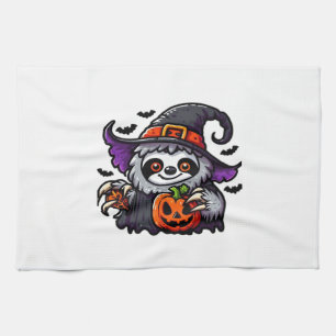 Scary Halloween Sloth Witch Hat Costume Spooky Sea Tea Towel