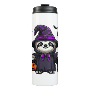 Scary Halloween Sloth Witch Hat Costume Spooky Sea Thermal Tumbler