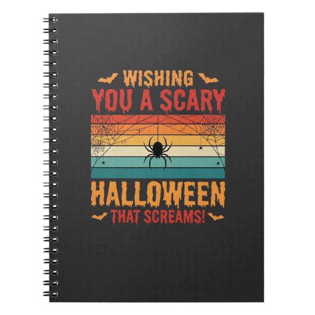 Scary Halloween Spider Web Sunset Design_1 Notebook (Front)