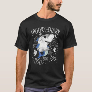 Scary Halloween Spooky Shark Boo Ghost Costume Men T-Shirt