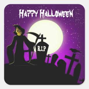 Scary Halloween Square Sticker