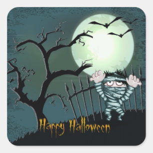 Scary Halloween Square Sticker