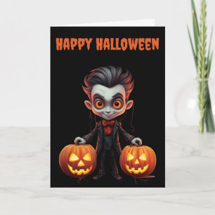 Scary Halloween Vampire Holiday Card