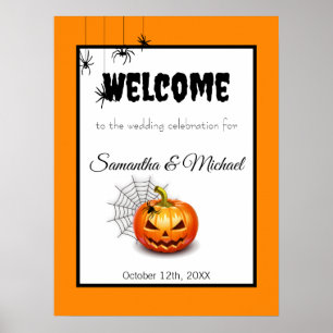 Scary Halloween Wedding Welcome Poster Sign