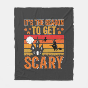 Scary Halloween Witch Haunted House Design_1 Fleece Blanket