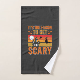 Scary Halloween Witch Haunted House Design_1 Hand Towel