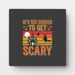 Scary Halloween Witch Haunted House Design_1 Plaque