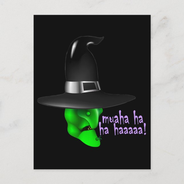 Scary Halloween Witch Postcard (Front)