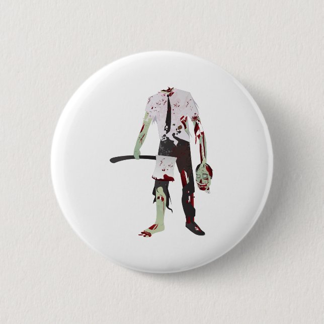 scary halloween zombie 6 cm round badge (Front)