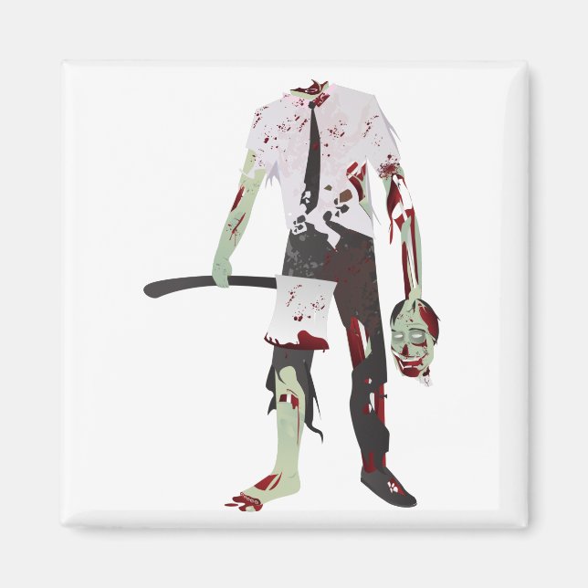 scary halloween zombie magnet (Front)