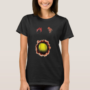 Scary Halloween Zombie Player Softball Softball Ba T-Shirt