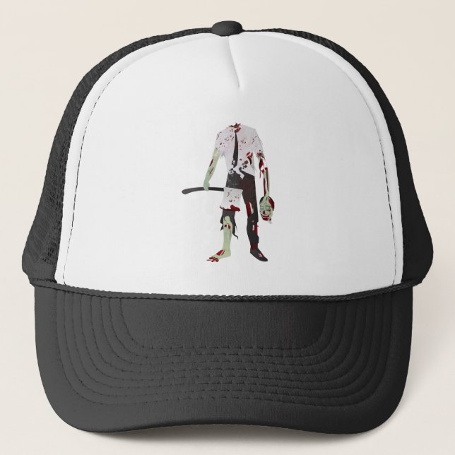 scary halloween zombie trucker hat (Front)