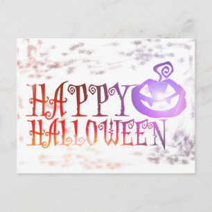 Scary Happy Halloween Pumpkin Postcard