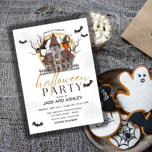 Scary Haunted house Adult Halloween Costumes Party Invitation