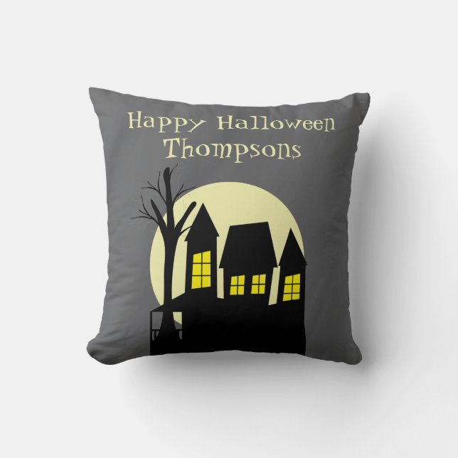Scary Haunted House  Cushion (Front)
