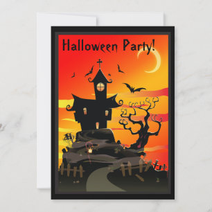 Scary Haunted House Halloween Party Invitation