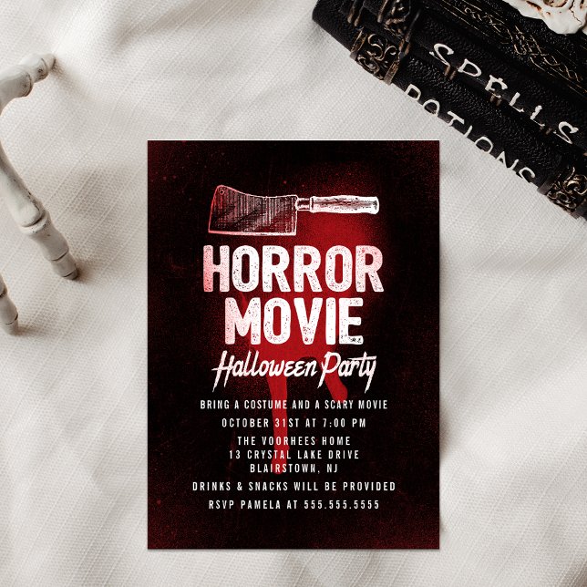 Scary Horror Movie Halloween Party Invitation (Creator Uploaded)