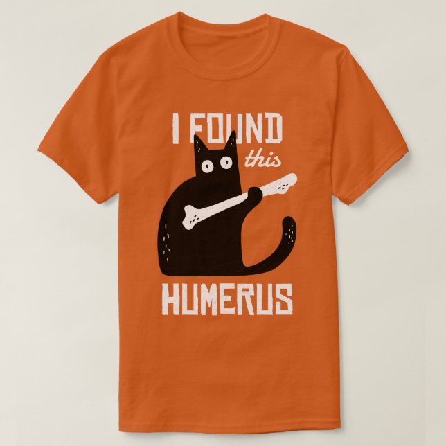 Scary I Found This Humerus Cat Black Humourous Med T-Shirt (Design Front)