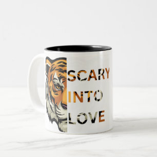 scary into love Two-Tone coffee mug