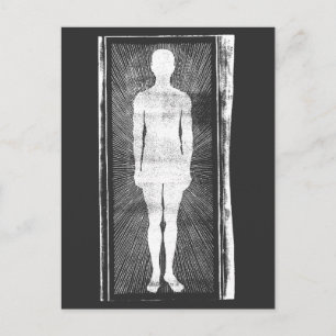 Scary Invite, Abstract Surrealist Man Silhouette Postcard