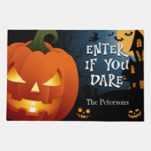 Scary Jack O Lantern Door Mat