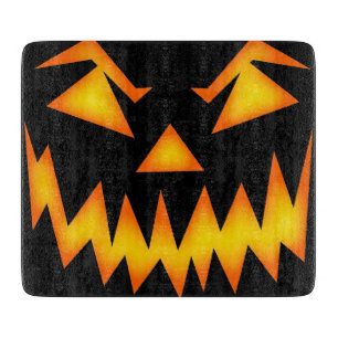Scary Jack O Lantern Face Cutting Board