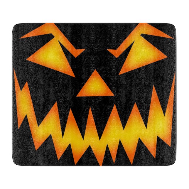 Scary Jack O Lantern Face Cutting Board (Front)