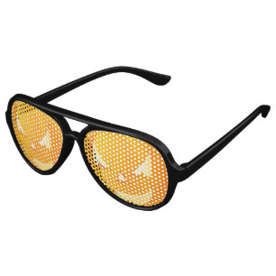 Scary Jack o Lantern Face Halloween Aviator Sunglasses
