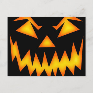 Scary Jack O Lantern Face Postcard