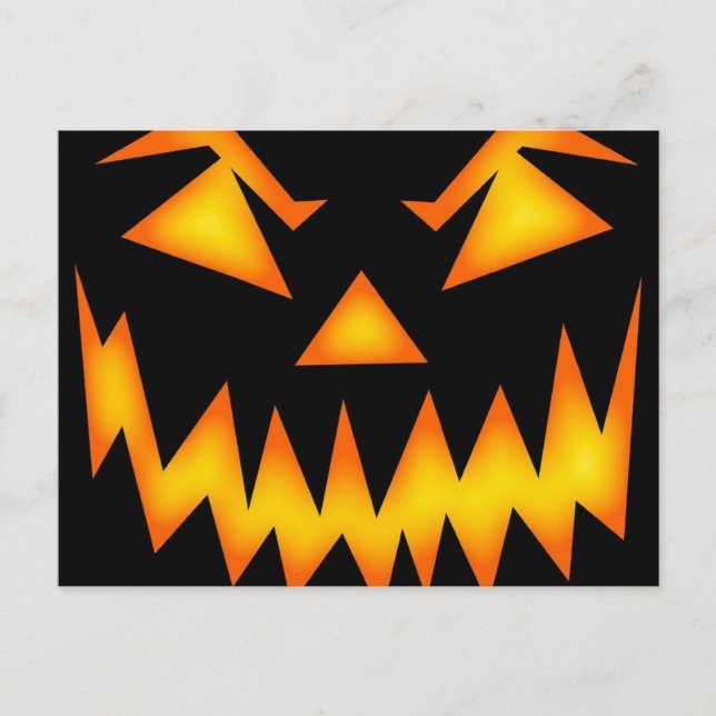 Scary Jack O Lantern Face Postcard (Front)