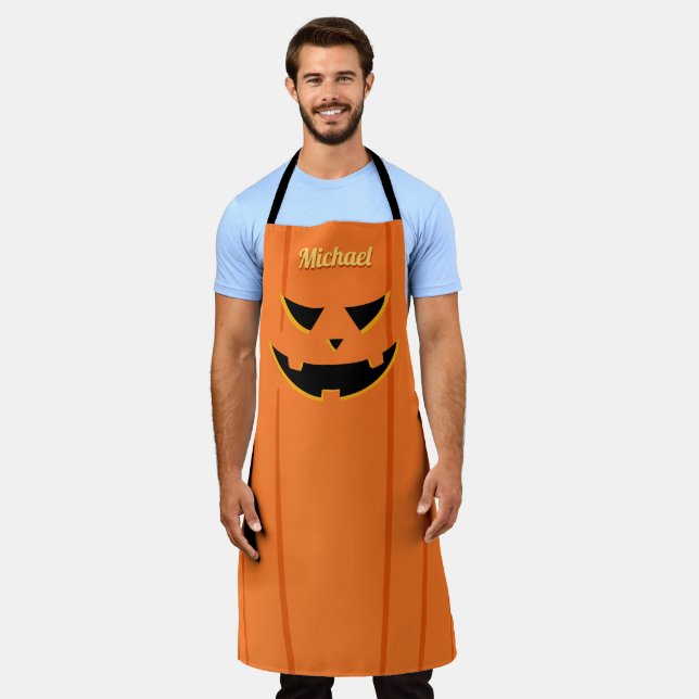 Scary Jack O' Lantern  Halloween All-Over Print Apron (Worn)
