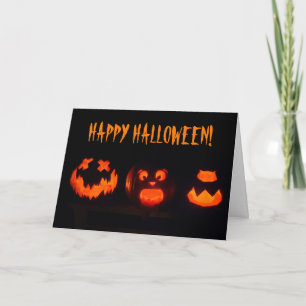 Scary Jack-o'-Lantern Halloween Card