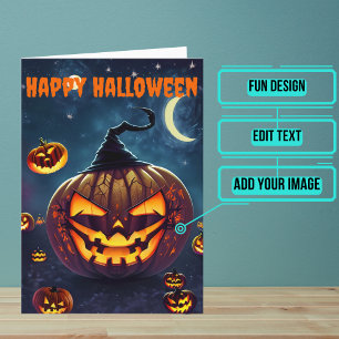 Scary Jack-o'-lantern Halloween Card