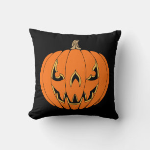 Scary Jack-o'-Lantern Halloween Design Cushion