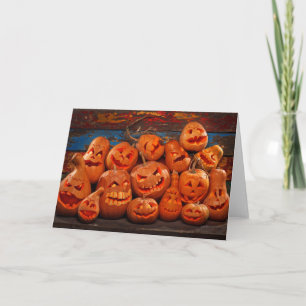 Scary Jack O Lantern Halloween Pumpkins 2 Card