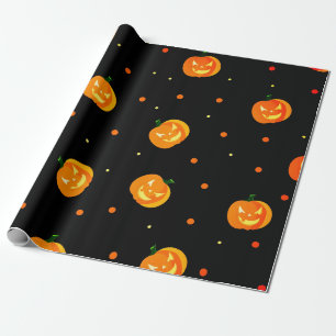 Scary Jack-o'-lantern Pattern Halloween Party  Wrapping Paper
