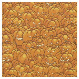 Scary Jack-O-Lantern Pumpkins Fabric