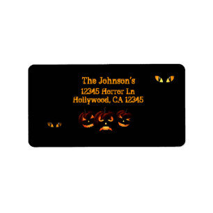 Scary Jack o'lantern and eyes address labels