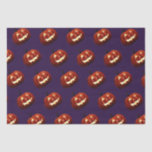 Scary Jack O'Lantern Pumpkin Halloween Birthday   Tissue Paper<br><div class="desc">This cool halloween  birthday tissue paper is absolutely perfect for Halloween parties or birthday parties in Autumn and October birthdays. This trendy design features a deep purple background with scary Jack O'Lantern pumpkins in a repeating pattern.  Perfect for Fall birthday parties or Halloween gifts.</div>