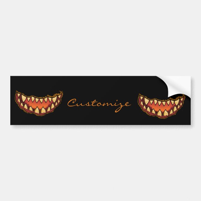Scary Jack o'lantern smile Thunder_Cove Bumper Sticker (Front)