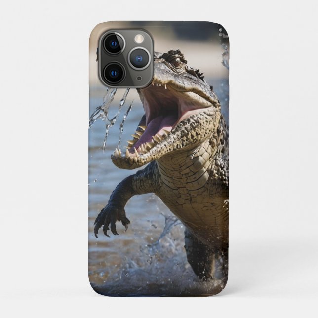 Scary Jaws: Australian Crocodile Leaping Case-Mate iPhone Case (Back)
